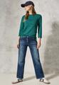 Gestreiftes Shirt XL - Petrol Green
