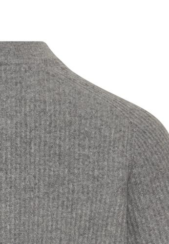 Strickjacke aus reiner Lammwolle XXL Regular Fit - Grey Melange