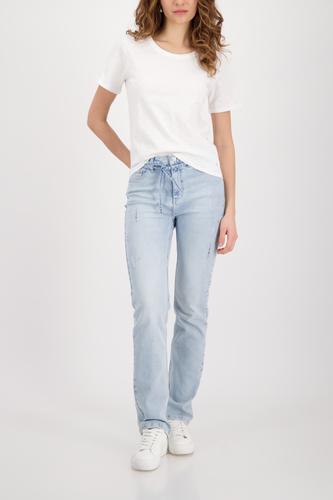 Basic T-Shirt mit Flammgarn 38 - Off-white