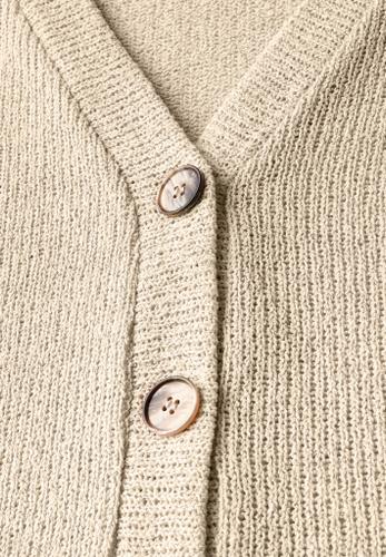 Glitzernde Strick-Look Jacke Beige 40