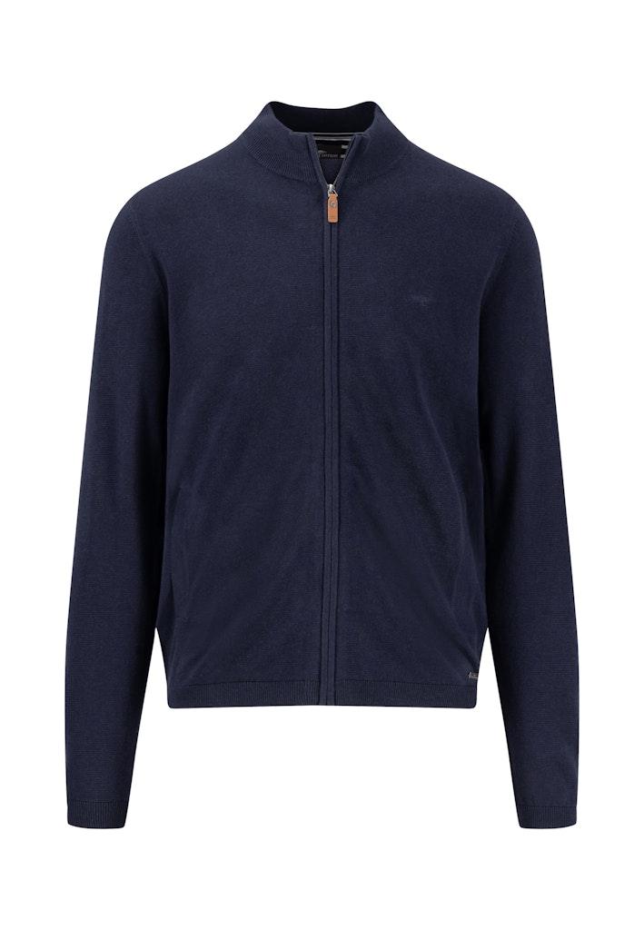 Cardigan Zip, small structure Blau L