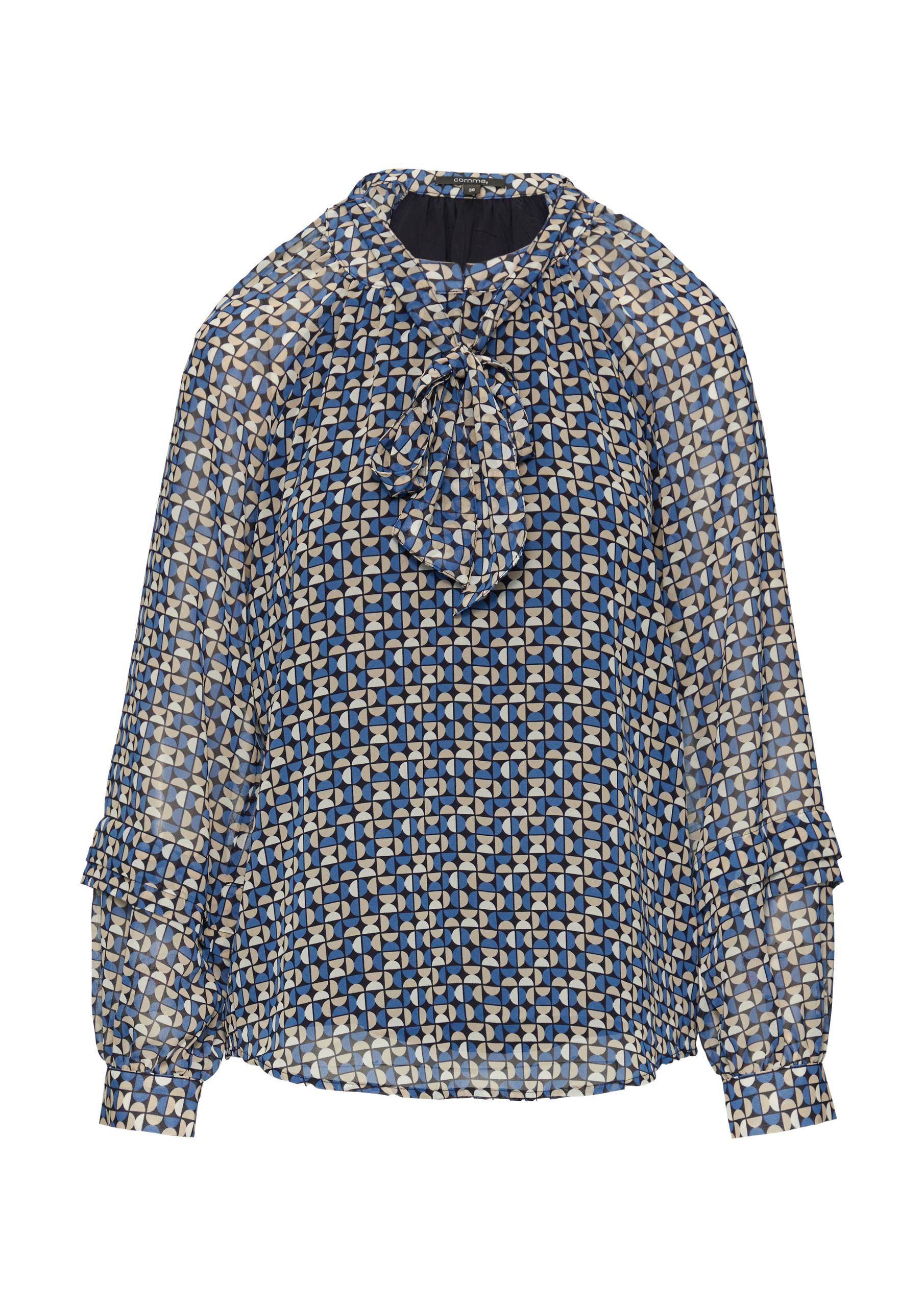 Bluse 42 - Blau|mehrfarbig