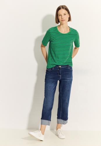 Flammgarn Streifenshirt M - Fresh Apple Green