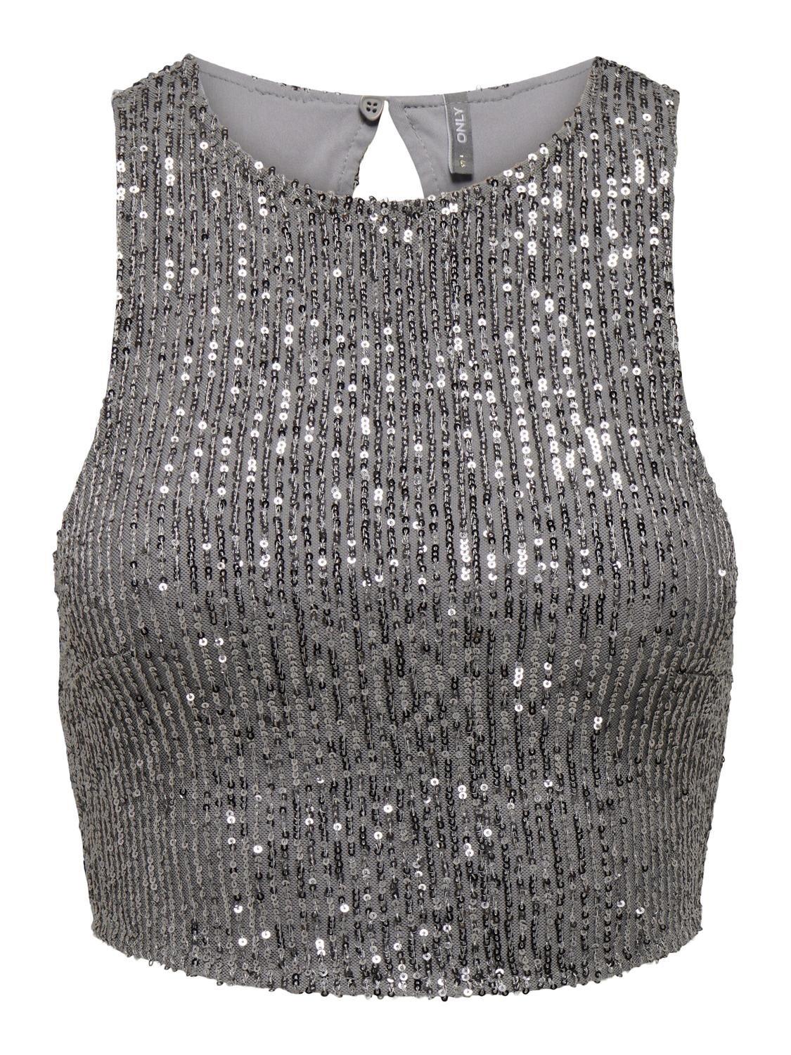 ONLANA S/L SEQUINS SHORT TOP JRS S Normal geschnitten - Gull
