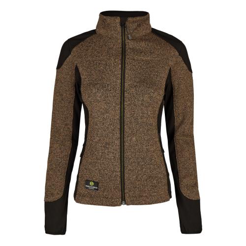 Damen-SMART Strickfleecejacke - Braun - Gr: XXL