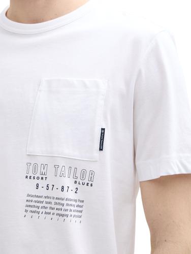 T-Shirt mit Brusttasche XXL Regular Fit - White