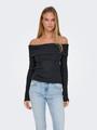 ONLPIPER L/S OFF SHOULDER TOP JRS XL Normal geschnitten - Dark Grey Melange