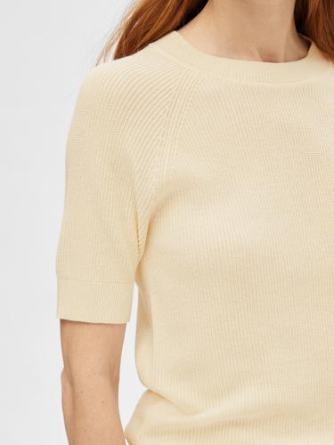SLFELINNA NEW SS KNIT TOP NOOS XL Normal geschnitten - Birch