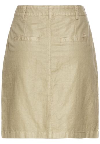 Rock aus einem Leinenmix 36 Regular Fit - Dark Straw