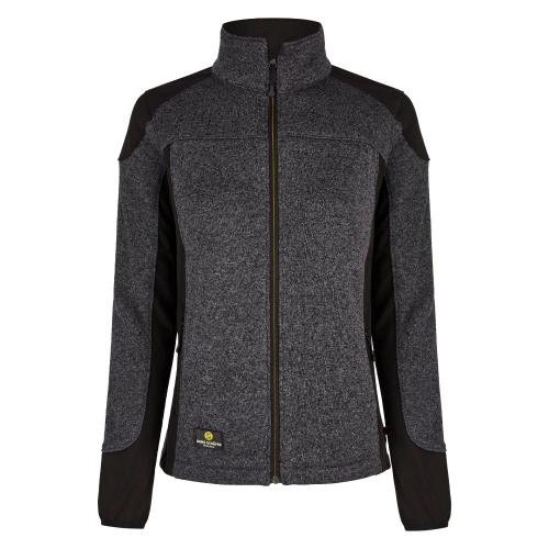 Damen-SMART Strickfleecejacke - Grau - Gr: L