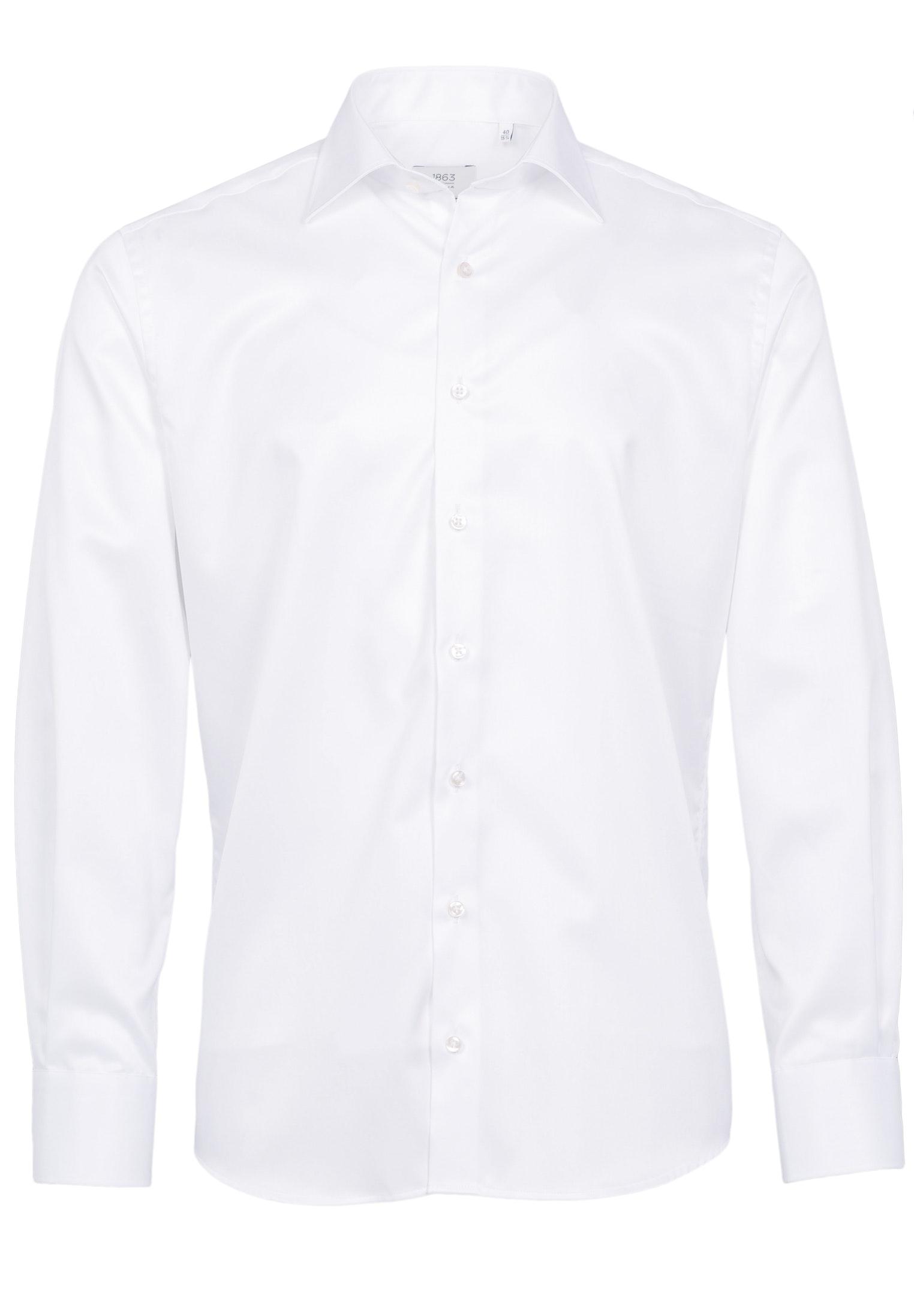 Luxury Shirt Twill Langarm 41/Langarm - 65cm MODERN FIT - Weiß