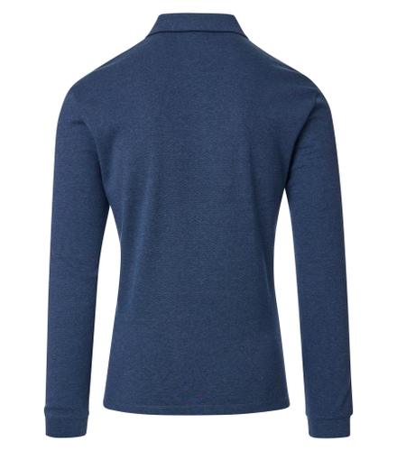 Polo-Shirt Langarm gestreift M - Blau