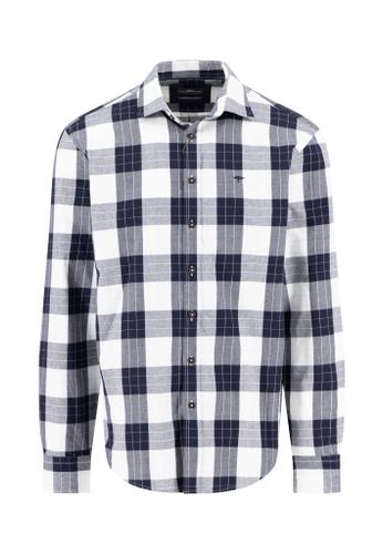 Modern Flannel Check, Kent, 1/1 XXL Casual Fit - Navy
