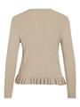 VINORTHY O-NECK L/S FRILL KNIT TOP/R L Normal geschnitten - Natural Melange