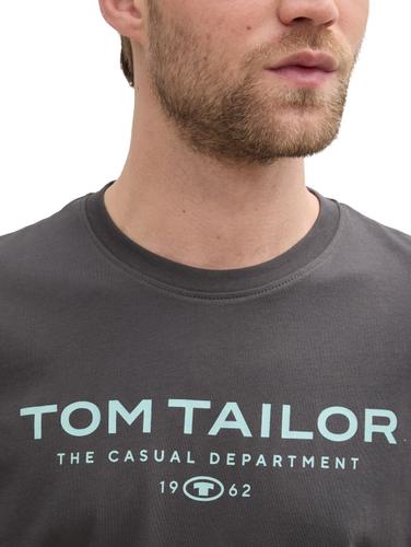 T-Shirt aus Baumwolle mit Logo-Print XXL Regular Fit - Tarmac Grey