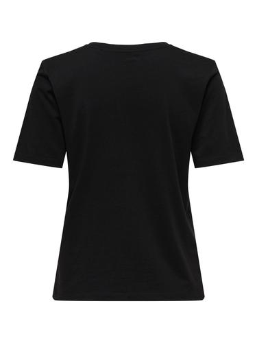 ONLHAPPY S/S O-NECK TEE PR JRS L Normal geschnitten - Black