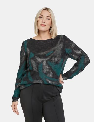 Pullover mit Print 50 Gerade geschnitten | Lässige Passform - Black Gemustert