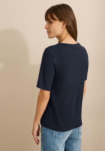 Basic Rippstruktur T-Shirt L - Universal Blue