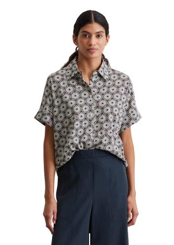 Print-Bluse regular M Regular Fit - Multi/muted Blue
