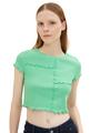 Cropped T-Shirt mit Ziernähten XL Cropped Fit - Strong Green