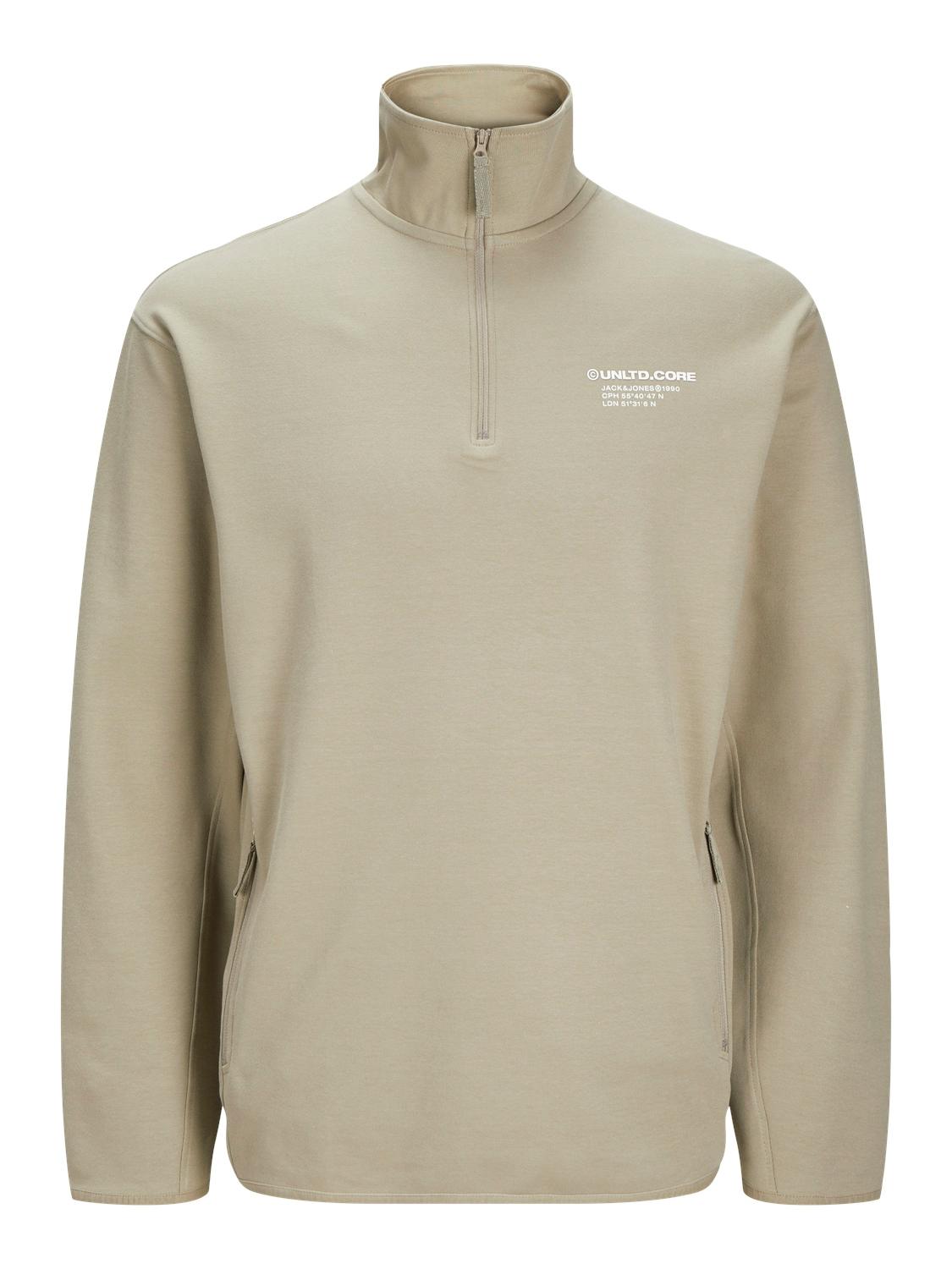 JCOAERO SWEAT HALF ZIP M Locker geschnitten - Silver Sage