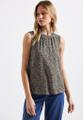 Top mit Leo-Muster Beige 36
