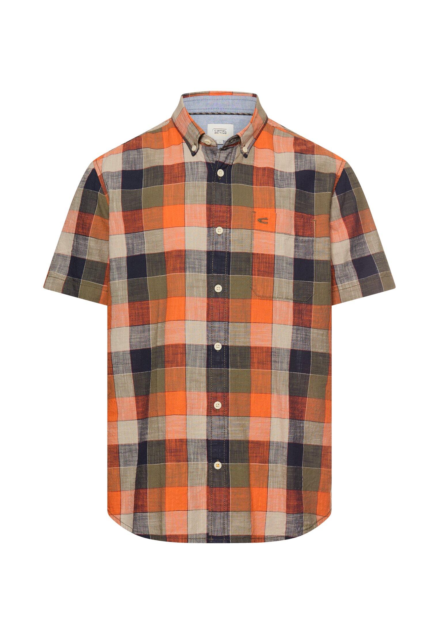 Karohemd aus reiner Baumwolle XXL Regular Fit - Burned Orange