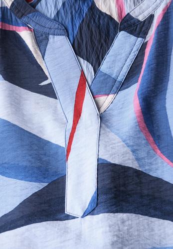 Gemustertes Blusentop L - Urban Navy Blue
