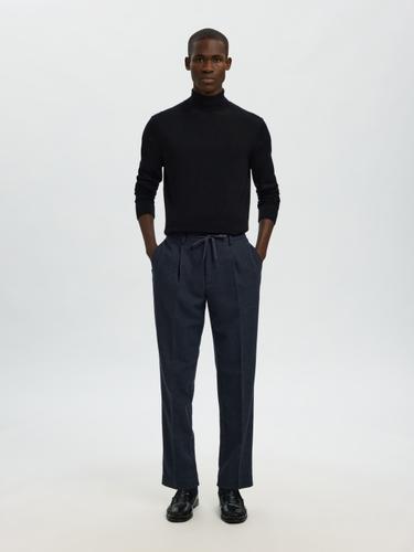 SLH-190 REG TAPERED LEROY WOOL BLND PANT S Verjüngt - Dark Navy