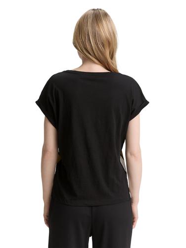 T-Shirt mit Muster M Regular Fit - Deep Black