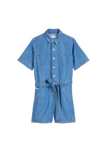 Kurzer Jeans-Overall relaxed XS Relaxed Fit - Aqua_multi_07