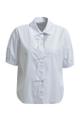 Blouse w collar, placket + bows at cf, 1/2 sleeve w elastic cuff Weiß 44