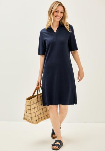 Piqué Polo-Kleid L - Urban Navy Blue