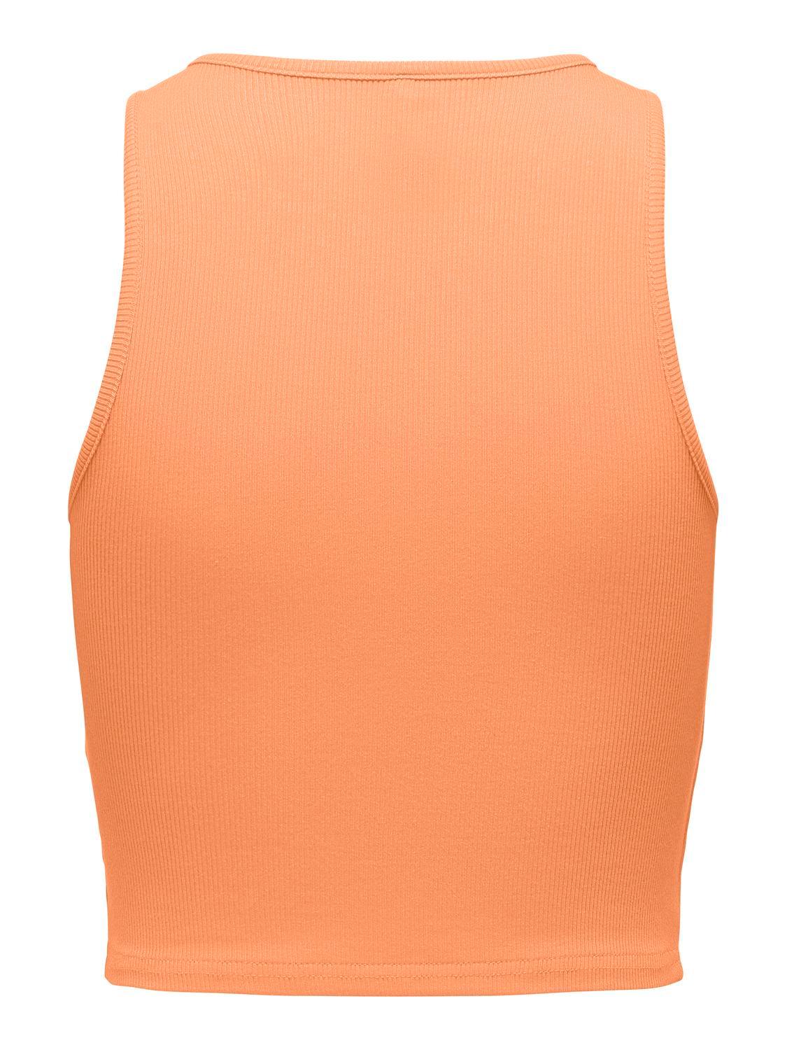 ONLBELIA S/L CROP TOP JRS NOOS L Verkürzt - Orange Chiffon