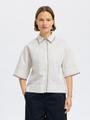 SLFFIA 2/4 CROPPED STITCHED SHIRT B 40 Verkürzt - Bright White