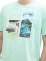 T-Shirt mit Foto-Print L Regular Fit - Bright Mint Green