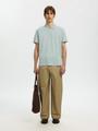 SLMFAVE ZIP SS POLO NOOS M Normal geschnitten - Aqua Gray