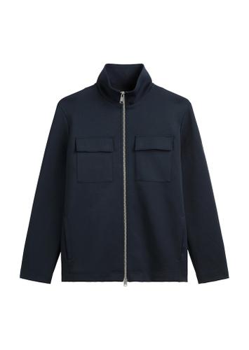 Zipper-Sweatjacke Blau XL