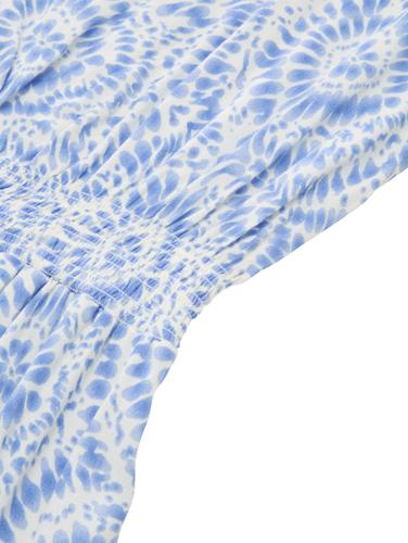 Kleid mit Batik-Muster 152 A-Linie - Fresh Blue Tie Dye Circle