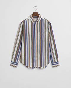 Regular Fit Classic Popeline Hemd mit mehrfarbigen Streifen M - Multicolor