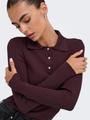 ONLELISA L/S RIB POLO RP KNT XS Normal geschnitten - Winetasting