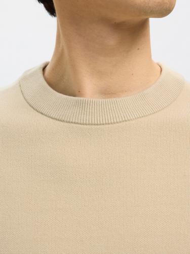 SLHTELLER FN RELAXED CREW NECK NOOS XL Locker geschnitten - Oatmeal