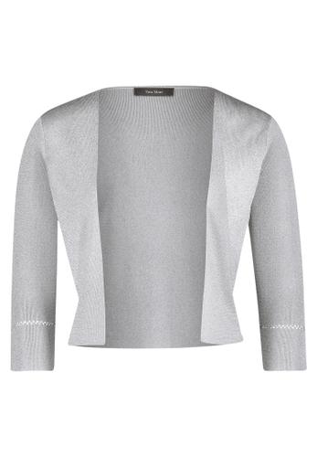 Strickbolero M Figurumspielend - Grau/silber