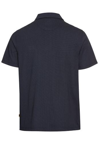 Kurzarm Poloshirt aus reiner Baumwolle Blau XXL