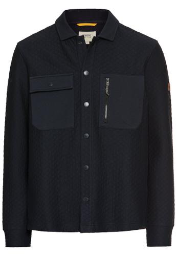 Sweat-Overshirt mit Brusttaschen M Regular Fit - Dark Navy