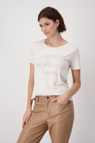 T-Shirt mit Strasssteinen 44 - Creamy Beige
