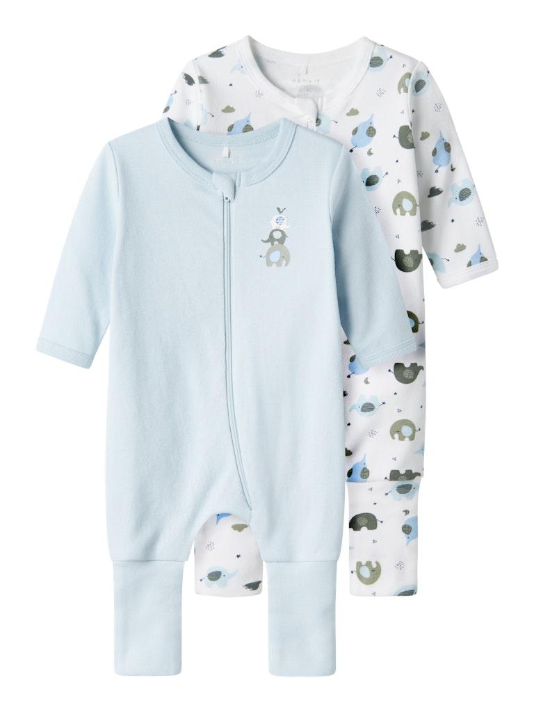 NBMNIGHTSUIT 2P ZIP FF ELEPHANT NOOS Blau 56