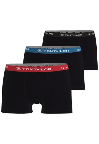 TOM TAILOR Herren Pants 3er Pack M - Schwarz-dunkel-uni