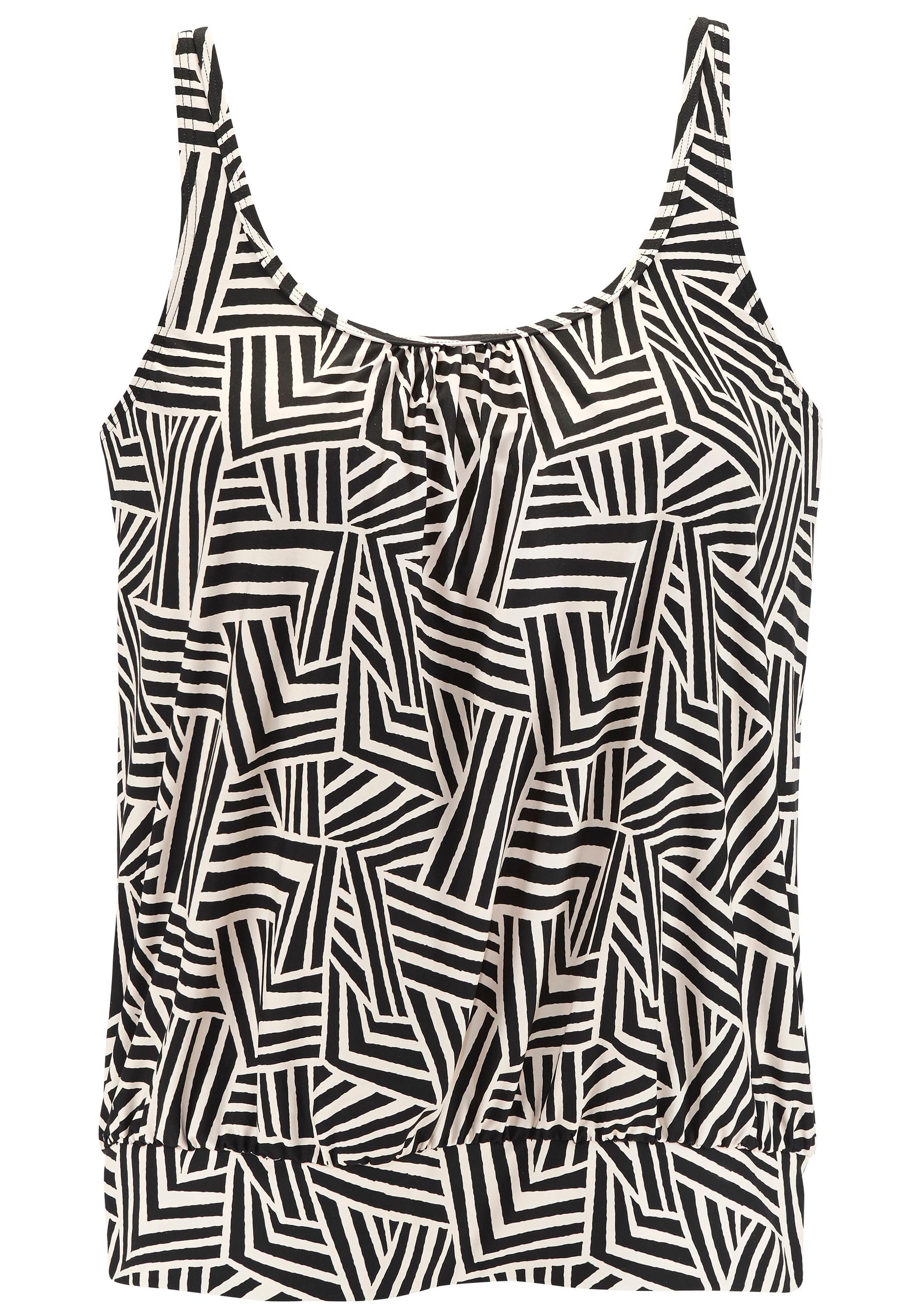 lascana Oversize-Tankini-Top 44 - Black-creme