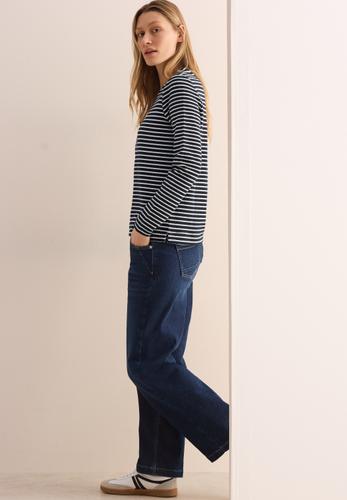 Gestreiftes Strukturshirt S - Universal Blue